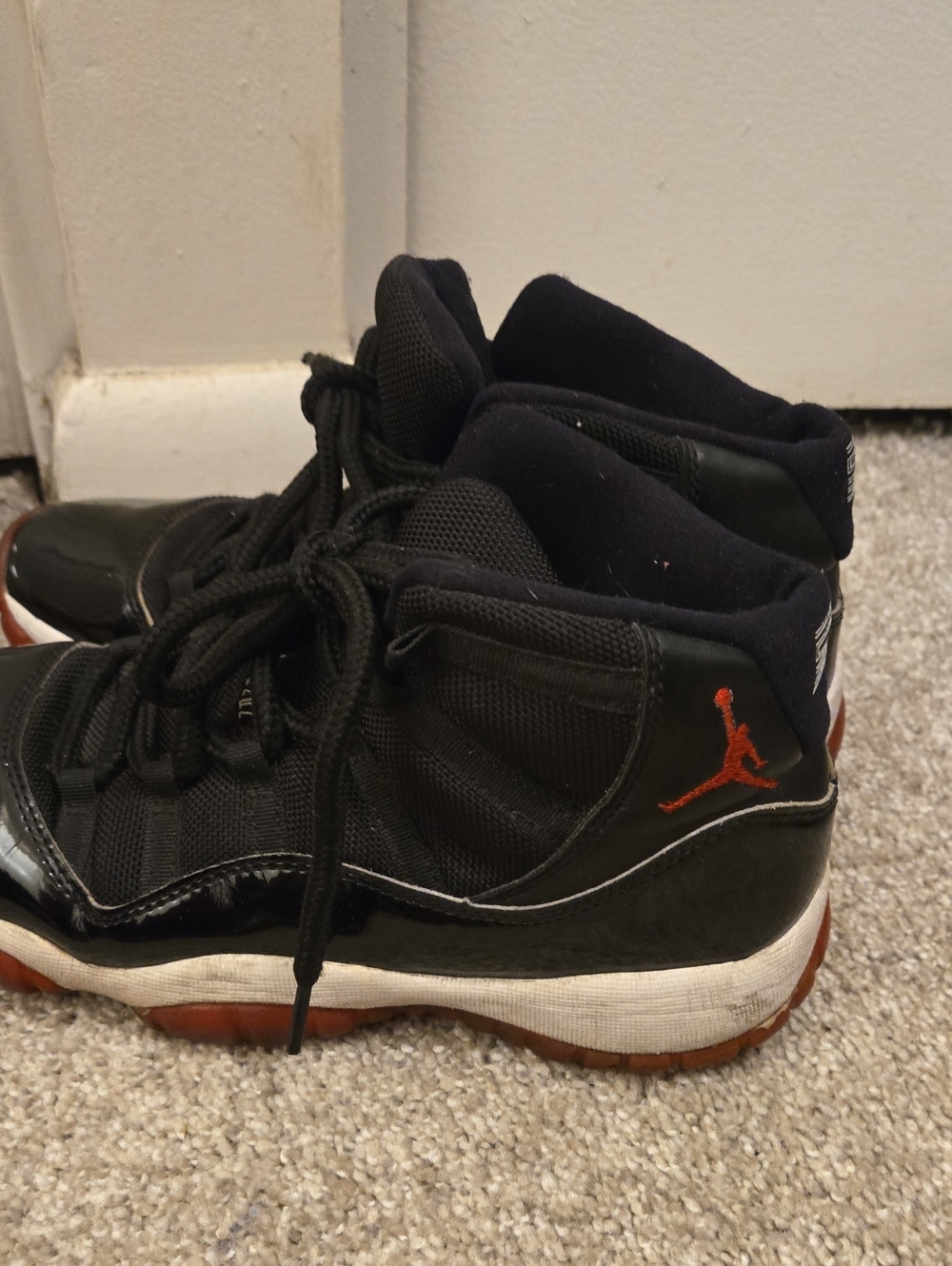 Jordan Kids' Black and Red High-Top Basketball Shoes